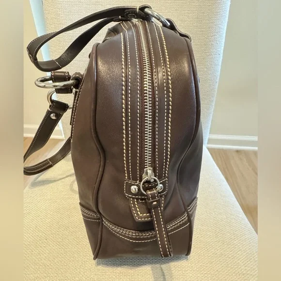 Coach Vintage Brown Leather Soho Satchel Purse with Dust Bag F10581